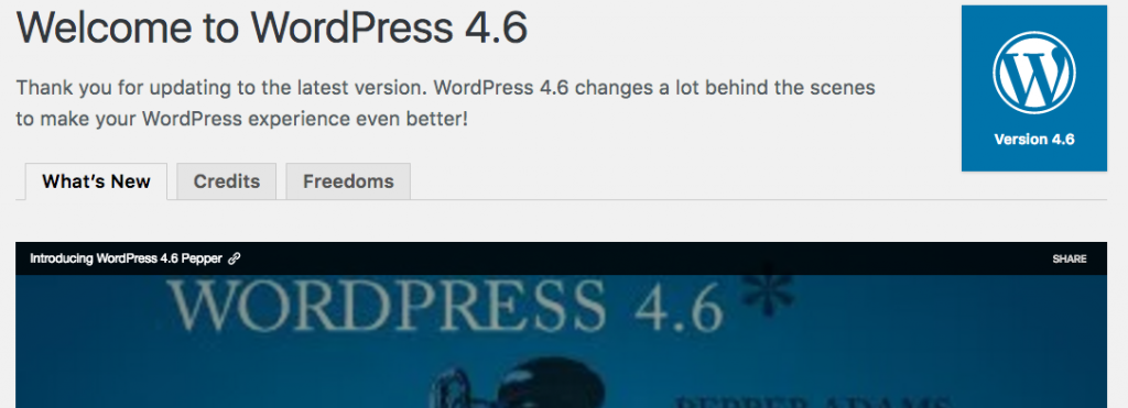 WordPress udpated. Update WordPress without FTP