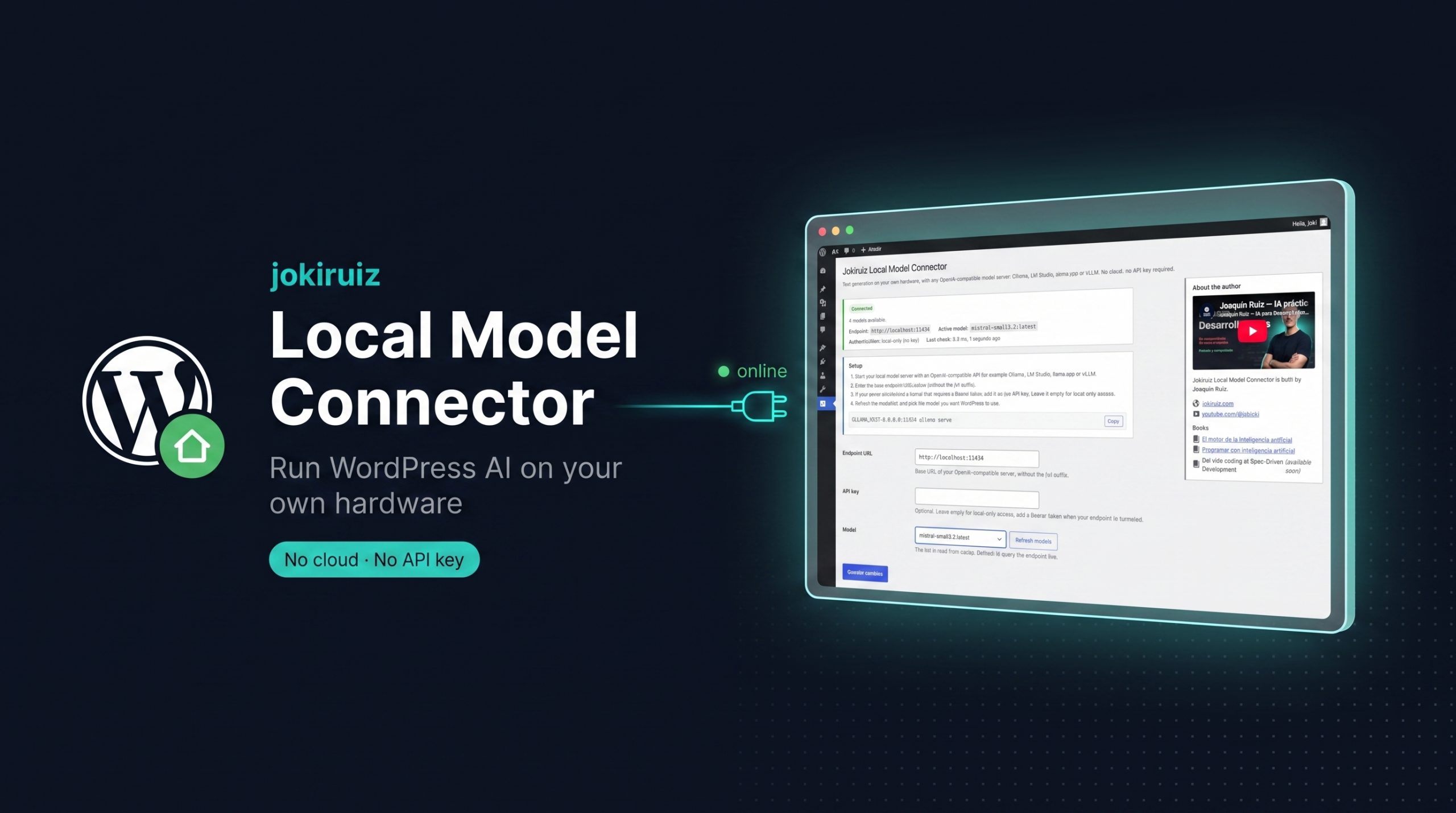 IA local en WordPress 7: cómo conectar Ollama sin API key